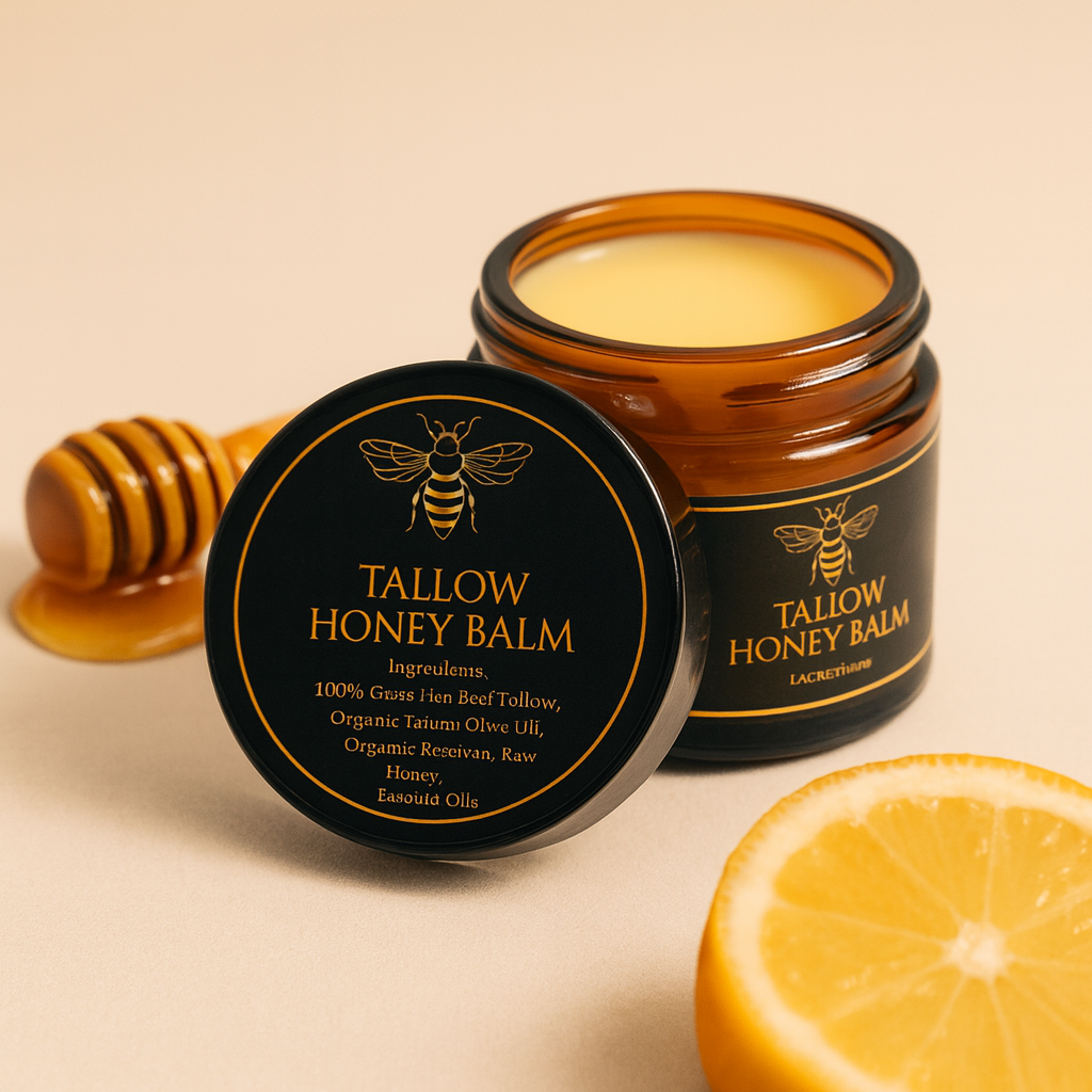 بلسم التالو بالعسل وزيت الزيتون… السرّ الطبيعي اللي يخفي التجاعيد ويحمي بشرتك من ضرر الشمس بدون مكوّنات صناعية